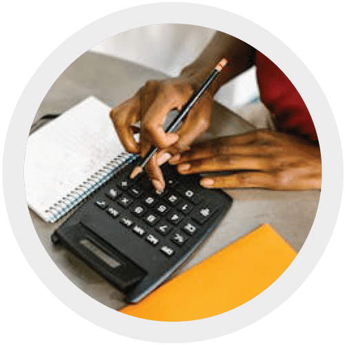 accountant calculating numbers